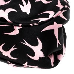 Miu Miu Black Satin Duchesse Swallow Clutch