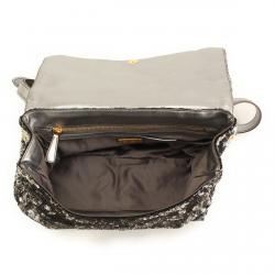 Pre Owned Miu Miu Silver Paillette Sequins Turn Lock Shoulder Bag