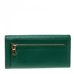 Miu Miu Green Leather Continental Wallet