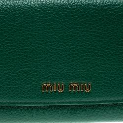 Miu Miu Green Leather Continental Wallet