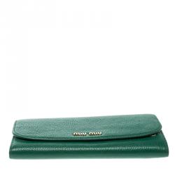 Miu Miu Green Leather Continental Wallet