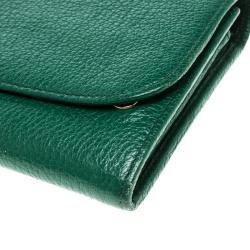 Miu Miu Green Leather Continental Wallet