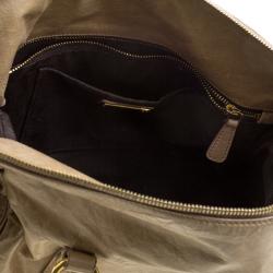 Miu Miu Beige Glazed Leather Bow Tote