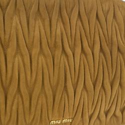 Pre Owned Miu Miu Brown Suede Matelasse Clutch