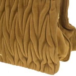 Pre Owned Miu Miu Brown Suede Matelasse Clutch