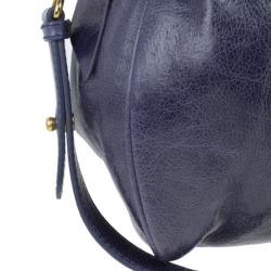Pre Owned Miu Miu Purple Leather Bow Satchel