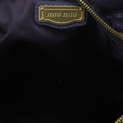 Pre Owned Miu Miu Purple Leather Bow Satchel