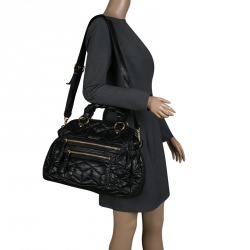 Miu Miu Black Matelasse Leather Satchel