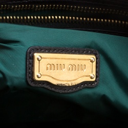 Miu Miu Black Matelasse Leather Satchel