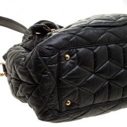 Miu Miu Black Matelasse Leather Satchel