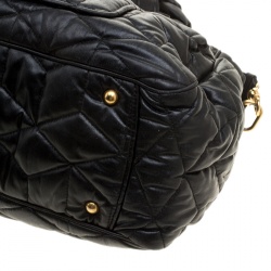 Miu Miu Black Matelasse Leather Satchel