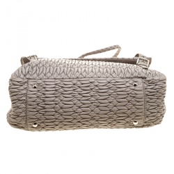 Miu Miu Grey Matelasse Nappa Leather Large Top Handle Bag