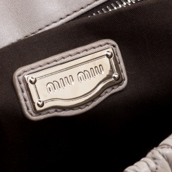 Miu Miu Grey Matelasse Nappa Leather Large Top Handle Bag