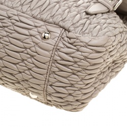 Miu Miu Grey Matelasse Nappa Leather Large Top Handle Bag