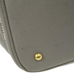 Pre Owned Miu Miu Grey Leather Top Handle Bag