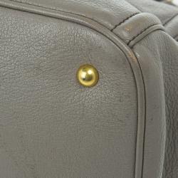 Pre Owned Miu Miu Grey Leather Top Handle Bag