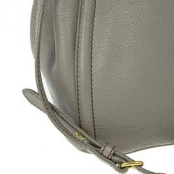 Pre Owned Miu Miu Grey Leather Top Handle Bag