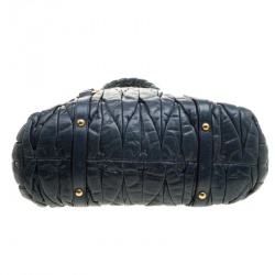 Miu Miu Blue Matelasse Leather Tote