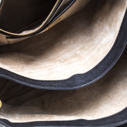 Pre Owned Miu Miu Black Leather Madras Executive Tote