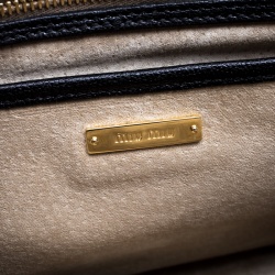 Pre Owned Miu Miu Black Leather Madras Executive Tote