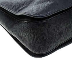 Pre Owned Miu Miu Black Leather Madras Executive Tote