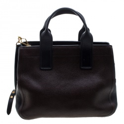 Miu Miu Dark Brown/Black Leather Caribou Top Handle Bag