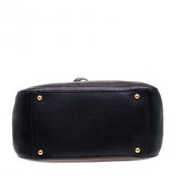 Miu Miu Dark Brown/Black Leather Caribou Top Handle Bag