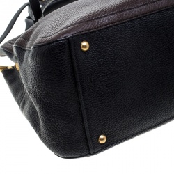 Miu Miu Dark Brown/Black Leather Caribou Top Handle Bag