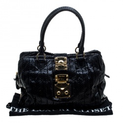 Miu Miu Black Python Embossed Satchel