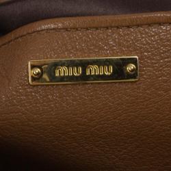 مملوكة مسبقًا Miu Miu Brown Leather Textured Tote