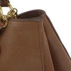 مملوكة مسبقًا Miu Miu Brown Leather Textured Tote