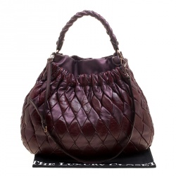 Miu Miu Purple Matelasse Leather Hobo