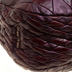 Miu Miu Purple Matelasse Leather Hobo