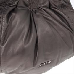 Pre Owned Miu Miu Bronze Leather Tote