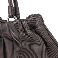 Pre Owned Miu Miu Bronze Leather Tote