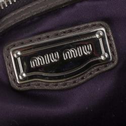 Pre Owned Miu Miu Bronze Leather Tote