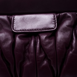 Miu Miu Purple Matelasse Leather Frame Clutch