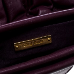 Miu Miu Purple Matelasse Leather Frame Clutch