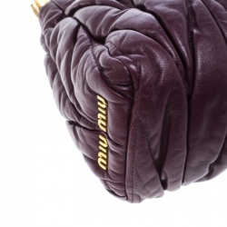Miu Miu Purple Matelasse Leather Frame Clutch