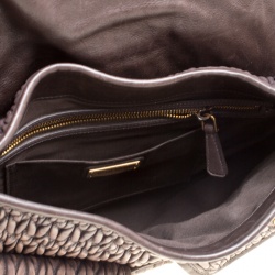 Miu Miu Choco Brown Matelasse Leather Coffer Hobo