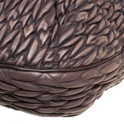 Miu Miu Choco Brown Matelasse Leather Coffer Hobo