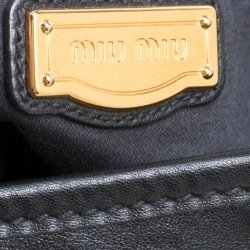 Miu Miu Black Matelasse Leather Coffer Hobo