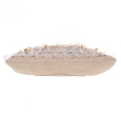 مملوكة مسبقًا Miu Miu Beige Sequined and Beaded Bamboo Handle Bag