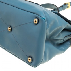 مملوكة مسبقًا Miu Miu Blue Vitello Soft Leather Top Handle Bag