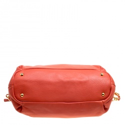 Miu Miu Orange Leather Caribou Top Handle Bag