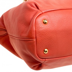 Miu Miu Orange Leather Caribou Top Handle Bag
