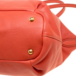 Miu Miu Orange Leather Caribou Top Handle Bag