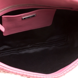 Pre Owned Miu Miu Pink Matelasse Nappa Leather Crystal Shoulder Bag