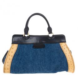 Pre Owned Miu Miu Denim and Leather Satchel