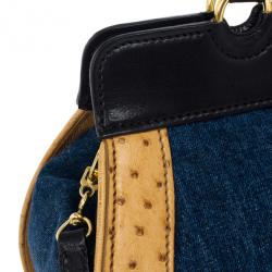 Pre Owned Miu Miu Denim and Leather Satchel